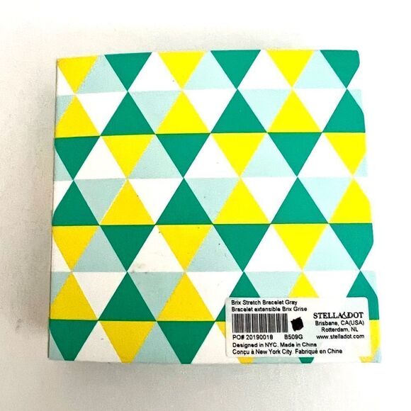 NWT stella & dot ~ brix stretch bracelet ~ gray & gold - Picture 4 of 4